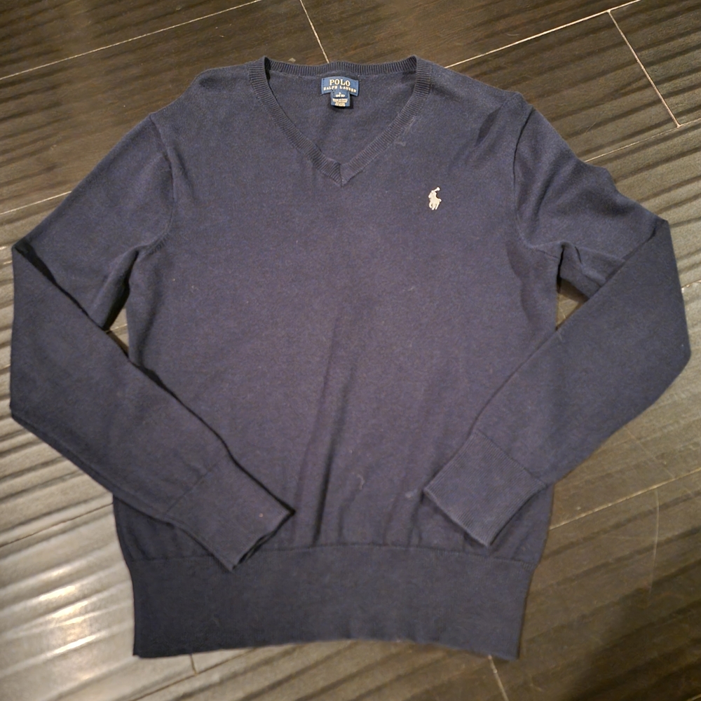 Polo by Ralph Lauren Boys's Deep Blue V-Neck Sweater